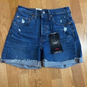 Levis Premium 501 Jean Shorts Mid Thigh